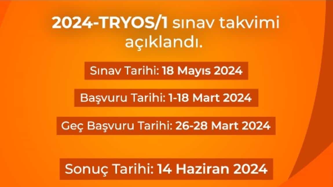 1-18 Mart tarihleri arasında TR-YÖS başvuruları alınacaktır. Sınav 18 mayısta gerçekleştirilecektir